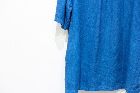 【石垣島の藍染工房】半袖シャツ【カラー:ブルー】【サイズ:Sサイズ】KB-164-1