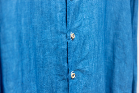 【石垣島の藍染工房】長袖シャツ【カラー:ブルー】【サイズ:Mサイズ】KB-161-1