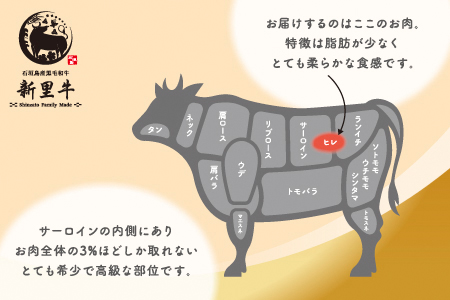 石垣島産 黒毛和牛 新里牛 職人手切りヒレサイコロステーキ（200g×1）200g SZ-32