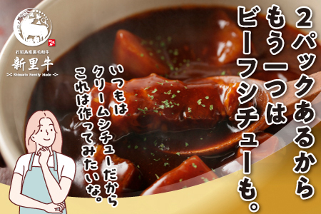 石垣島産 黒毛和牛 新里牛 多用途抜群！煮込み用贅沢角切り（500g×2） 合計1kg以上 カレー シチュー SZ-44