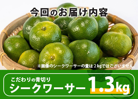 【先行予約】 ≪2026年8月以降順次発送≫こだわりの青切りシークワーサー 1.3kg 約40～60個 【 産地直送 沖縄 石垣島 石垣 八重山 シークワーサー 柑橘 フルーツ くだもの 果物 】TF-041 1.3kg 約40～60個