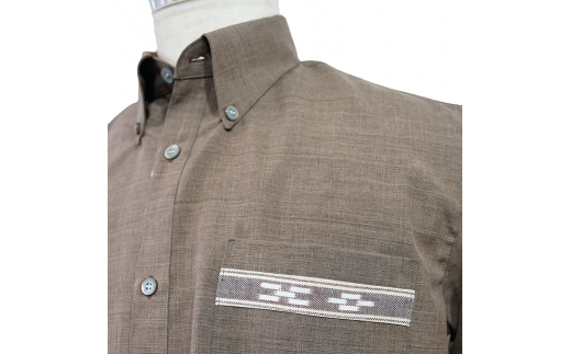 AI-19 みんさウェア ボタンダウン（ココア） 男性用 LLサイズ LLサイズ