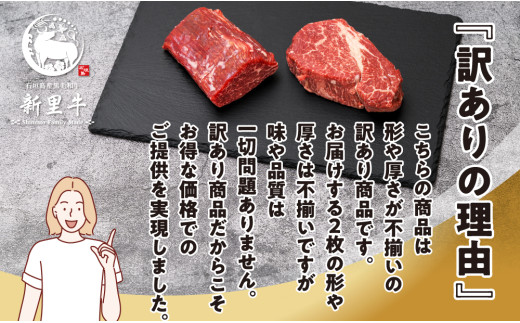石垣島産 黒毛和牛 新里牛 厚切りヒレミニステーキ（訳あり・形がふぞろい・不定貫）（150g～200g×2）合計350g以上 ステーキ 焼肉 バーベキュー SZ-31