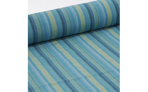 AZ-87 みんさー織 総手織りマオカラーシャツ（ニライカナイBG）Lサイズ