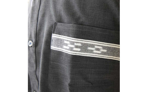 みんさウェア ボタンダウン（ダークグレー） 男性用 Mサイズ AI-030 Mサイズ