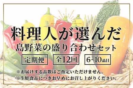 【定期便 12ヶ月】料理人が厳選した島野菜盛り合わせ (6～10品目×12回) 【 野菜詰合せセット  やさい セット 詰め合わせ 冷蔵対応】 TM-8