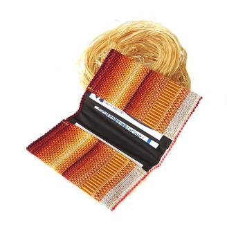 手織みんさマウスパッド（夕日）・名刺入れ（夕日）セット AI-29-1