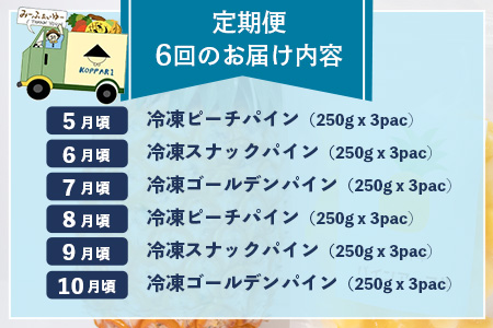 石垣島 冷凍パイナップル 6回 定期便 KP-7-1