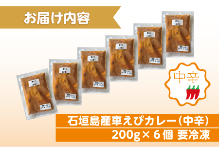 石垣島産車えびカレー（中辛）【冷凍 6食】石垣島のカレー専門店が作るご当地カレー　SK-6 石垣島産車えびカレー(中辛)6食