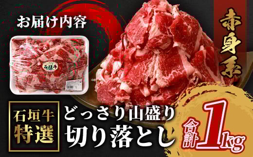 石垣牛・赤身系切り落とし どっさり山盛り1kg入り