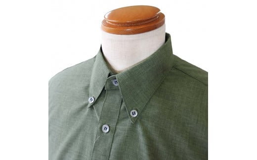 AI-22 みんさウェア ボタンダウン（抹茶） 男性用 LLサイズ LLサイズ