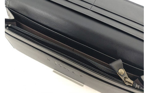 AZ-54-1 みんさー織 長財布牛革(楕円ヒチガーラ　ブラック)