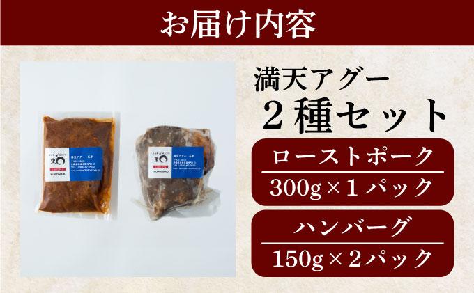 満天アグー 2種セット (ローストポーク 300g ハンバーグ 150g×2) | ふるさと納税 沖縄県 石垣市 石垣 沖縄 石垣島 ふるさと 人気 送料無料 アグー 豚 豚肉 ポーク 2種(ローストポーク＆ハンバーグ)