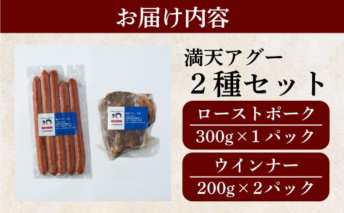 満天アグー 2種セット (ローストポーク 300g ウインナー 200g×2) | ふるさと納税 沖縄県 石垣市 石垣 沖縄 石垣島 ふるさと 人気 送料無料 アグー 豚 豚肉 ポーク 2種(ローストポーク＆ウインナー)