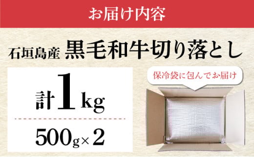 【順次発送】担当者イチオシ!! 石垣島産《黒毛和牛》切り落とし 1kg （500g×2） | お肉 肉 牛肉 冷凍 和牛 牛肉 冷凍  人気 おすすめ 国産 国産牛 小分け 八重山食肉センター  YC-4 【順次発送】