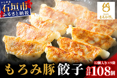 【石垣島ブランド豚】もろみ豚 特製 餃子 9パック【合計108個】【もろみで育てる自慢の豚肉】ぎょうざ 小分け AH-6