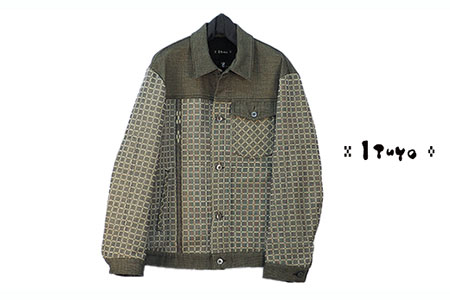 みんさー織 総手織りブルゾン（楕円ヒチガーラ  グレイッシュ）Lサイズ AZ-60-1