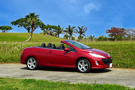 【オープンカーで満喫】レンタカー1日利用券 PEUGEOT 308CC Red《Supremeレンタカー》FG-4-1