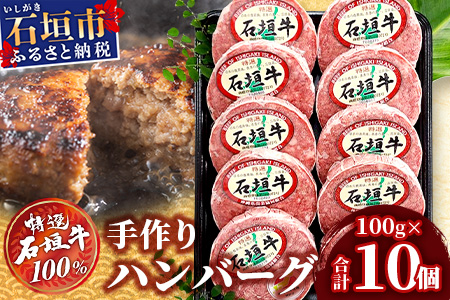 石垣牛ハンバーグセット100g×10個＜2025年10月発送＞| 国産 石垣牛100% 沖縄 石垣島産 高級 黒毛和牛 ビーフ ハンバーグセットA-006_10