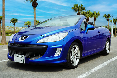 【オープンカーで満喫】レンタカー1日利用券 PEUGEOT 308CC Blue《Supremeレンタカー》FG-3-1