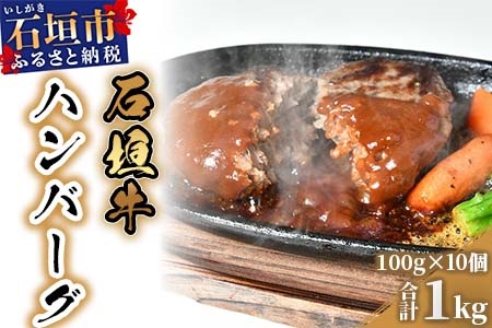石垣牛ハンバーグ100g10個（ゆいまーる牧場）| ハンバーグ 和牛 黒毛和牛 石垣牛 無添加 国産 牛肉 ブランド牛 冷凍 個包装 沖縄 石垣 人気 送料無料 | U-1-1