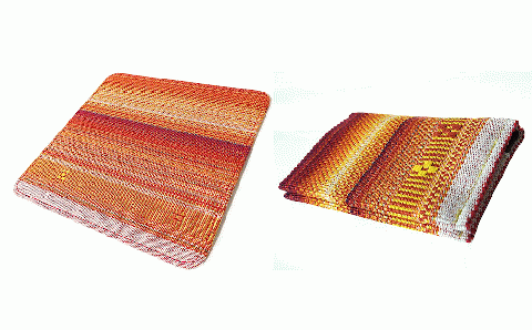 手織みんさマウスパッド（夕日）・名刺入れ（夕日）セット AI-29-1