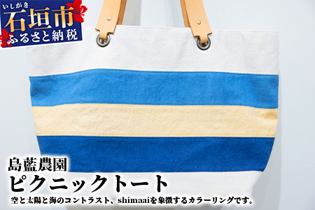 【石垣島の藍染工房】バッグ(大) ピクニックトート KB-171-1