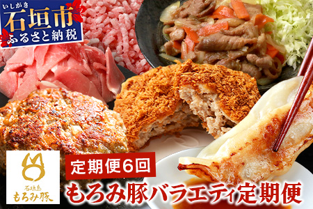 定期便 6回配送 もろみ豚 バラエティ定期便 6ヶ月 6か月 6ヵ月 精肉 細切れ こま切れ 小間切れ 切り落とし ミンチ ハンバーグ メンチカツ 餃子 メンチ 豚肉 肉 惣菜 総菜 定期  AH-22-1