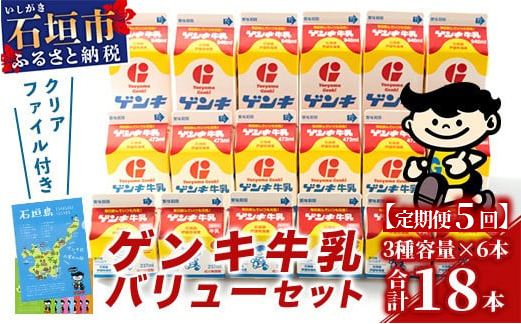 【ふるさと納税限定】【定期便_5回】ゲンキ牛乳バリューセット【八重山ゲンキ乳業】【日本最南端の乳業】【伊盛牧場産 生乳100％使用】GN-003-t05