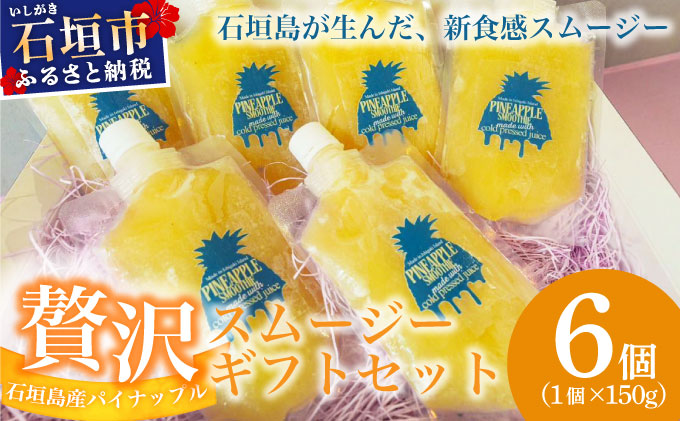 石垣島産パイナップル新食感贅沢スムージーギフト【6個セット】| ふるさと納税 パイナップル パイン スムージー ギフト フルーツ 果物 果実 沖縄県 石垣市 石垣島 PU-04