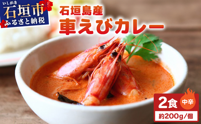 石垣島産車えびカレー（中辛）【冷凍 2食】石垣島のカレー専門店が作るご当地カレー　SK-12 石垣島産車えびカレー(中辛)2食