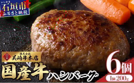 美崎牛ハンバーグ200g×6個【 お肉 美崎牛 ハンバーグ 牛肉 肉 】（tokyoFMで紹介された美崎牛です！♪）O-5