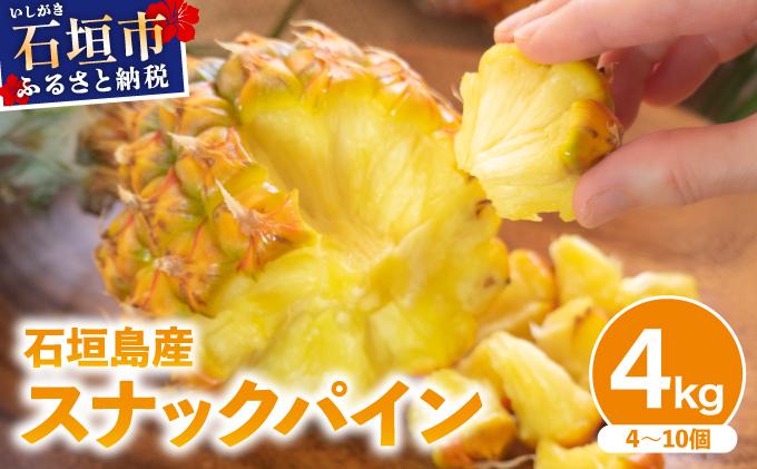 【2026年4月中旬発送】訳あり 石垣島産 スナックパイン 約4kg（4～10個）KP-01 | ふるさと納税 パイナップル 産地直送 フルーツ 果物 パイン 石垣 沖縄 沖縄県石垣市 石垣島 スナックパイン 約4kg
