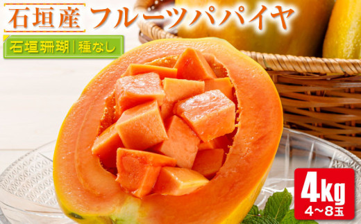 フルーツパパイヤ４kg 【 パパイヤ フルーツパパイヤ 果物 くだもの フルーツ 果実 国産  沖縄県 沖縄 石垣 石垣島 石垣市 】ZH-14