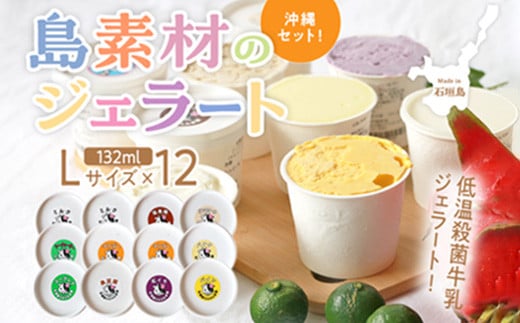 石垣島ミルミル本舗 南の島から島素材ジェラート！【沖縄セット 12個入り】（1個 132ml）　Z-6　【石垣島 石垣市 沖縄県石垣市 セット ジェラート 石垣島産 八重山】  沖縄セット