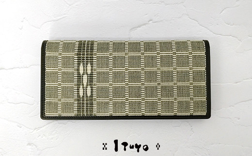 AZ-93 みんさー織 長財布（コイン収納なし）牛革（楕円ヒチガーラ  グレイッシュ）