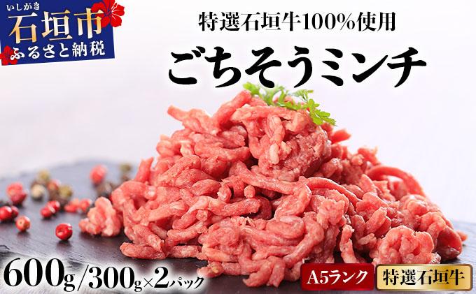 A5ランク 特選 石垣牛 100％使用 ごちそうミンチ 300g 2パック 計600g ＜2026年3月以降順次発送＞ | 沖縄 石垣 ミンチ 牛 肉 A5ランク 特選 黒毛 和牛 石垣牛 贅沢 家庭用 600g (300g×2)