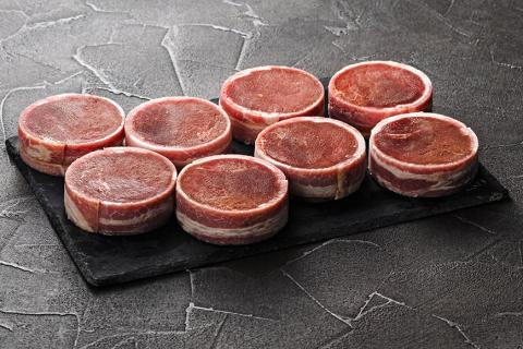 フィレミニオンステーキ(牛ヒレべーコン巻）約800g（約100g×8個）