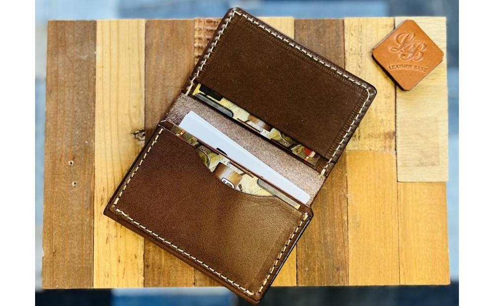 【レザーベース】うらそえ織カードケース（花）（グリーン）