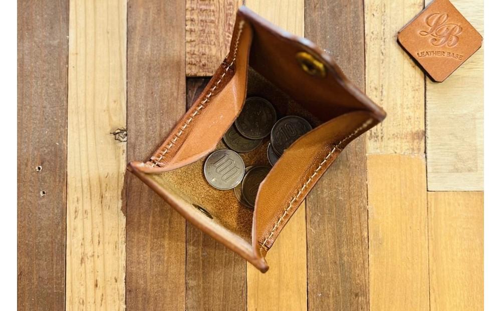 【レザーベース】うらそえ織コインケース（ブラック）