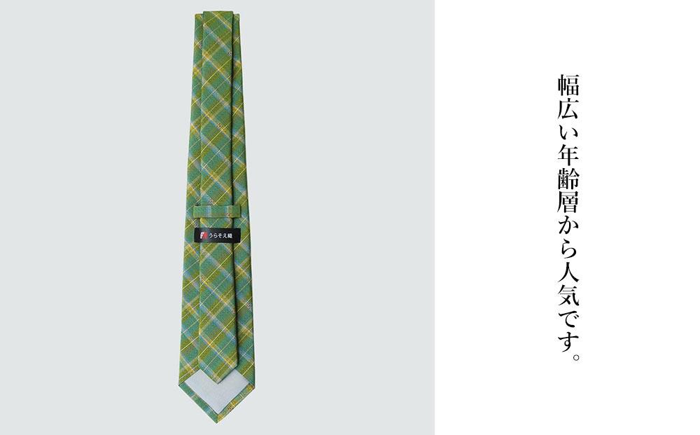 【手織りシルクネクタイ】グリーン系02