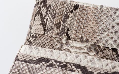 財布 長財布 パイソン 革 ( 縦9cm × 横18.5cm ) 無双加工