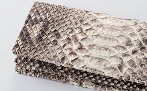 財布 長財布 パイソン 革 ( 縦9cm × 横18.5cm ) 無双加工