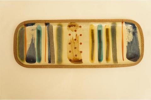 沖縄づくし！【一翠窯×ほうき星】やちむんセット「ストライプ」