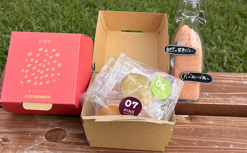 PINKフィナンシェ1箱（7個入） 沖縄 おきなわ おかし お菓子 焼き菓子 しっとり 人気 ふるさと納税 送料無料 お土産 お取り寄せ スイーツ 名護市 なご 7個入り シークワァーサー マンゴー バナナ