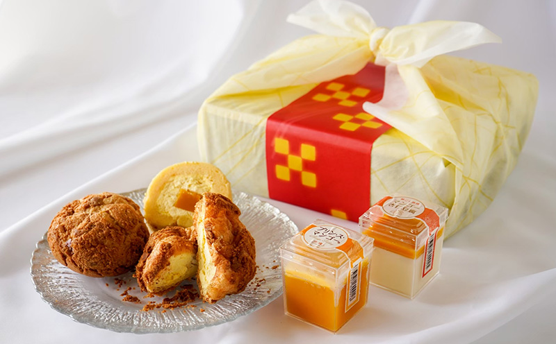 人気マンゴースイーツ風呂敷ギフト1重 おきぽた マンゴー スイーツ 専門店 OKIPOTA 洋菓子 ケーキ プリン 杏仁 豆腐 贅沢 シュークリーム 人気 おすすめ お土産 ギフト プレゼント 贈り物 沖縄 お取り寄せ