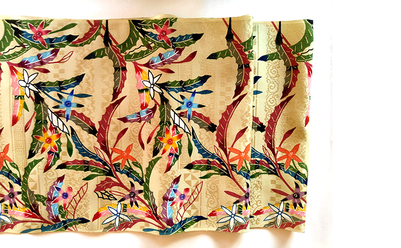 【藤崎紅型工房】名古屋六通帯 星あざみ