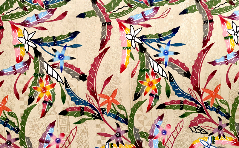 【藤崎紅型工房】名古屋六通帯 星あざみ