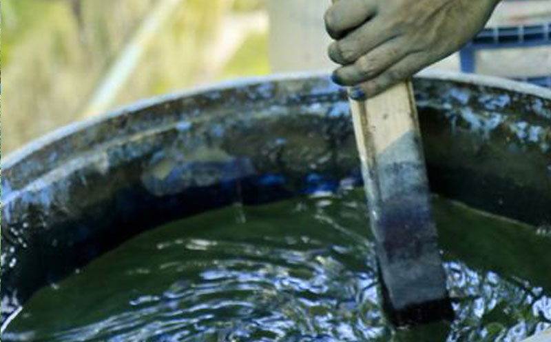 琉球藍染パンプキンバッグ