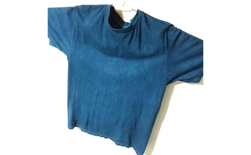 【琉球藍染ちょく工房】琉球藍染めＴシャツ ～藍の単色～